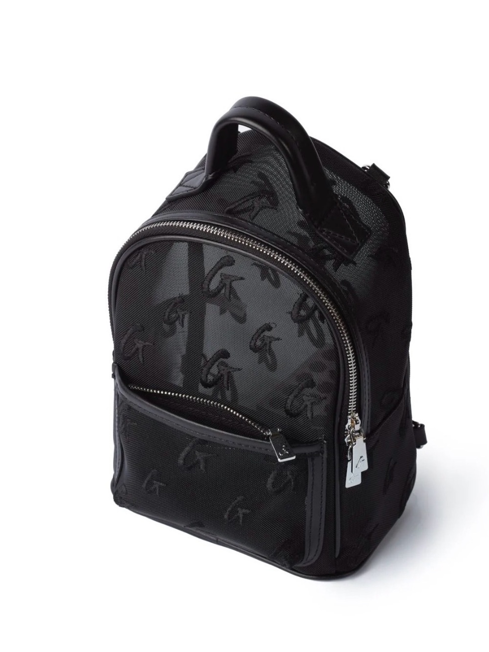 Glam-Aholic Black Mini Backpack with Subtle Script Monogram - Picture 3 of 4
